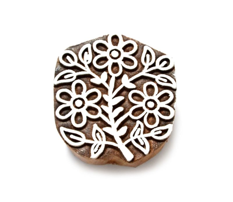 Dřevěné razítko - kvetoucí keř (7 cm)