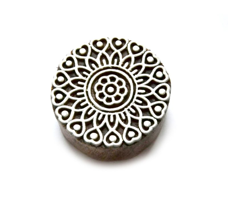 Dřevěné razítko - mandala srdíčkový okraj (5 cm)