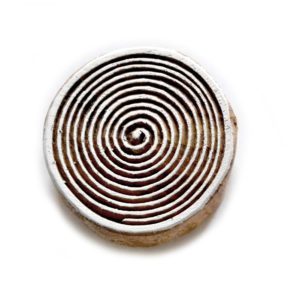 Dřevěné razítko - kolečko spirála (6 cm)