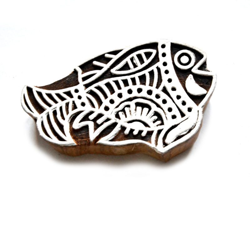 Dřevěné razítko - ryba úsměv (8 cm)
