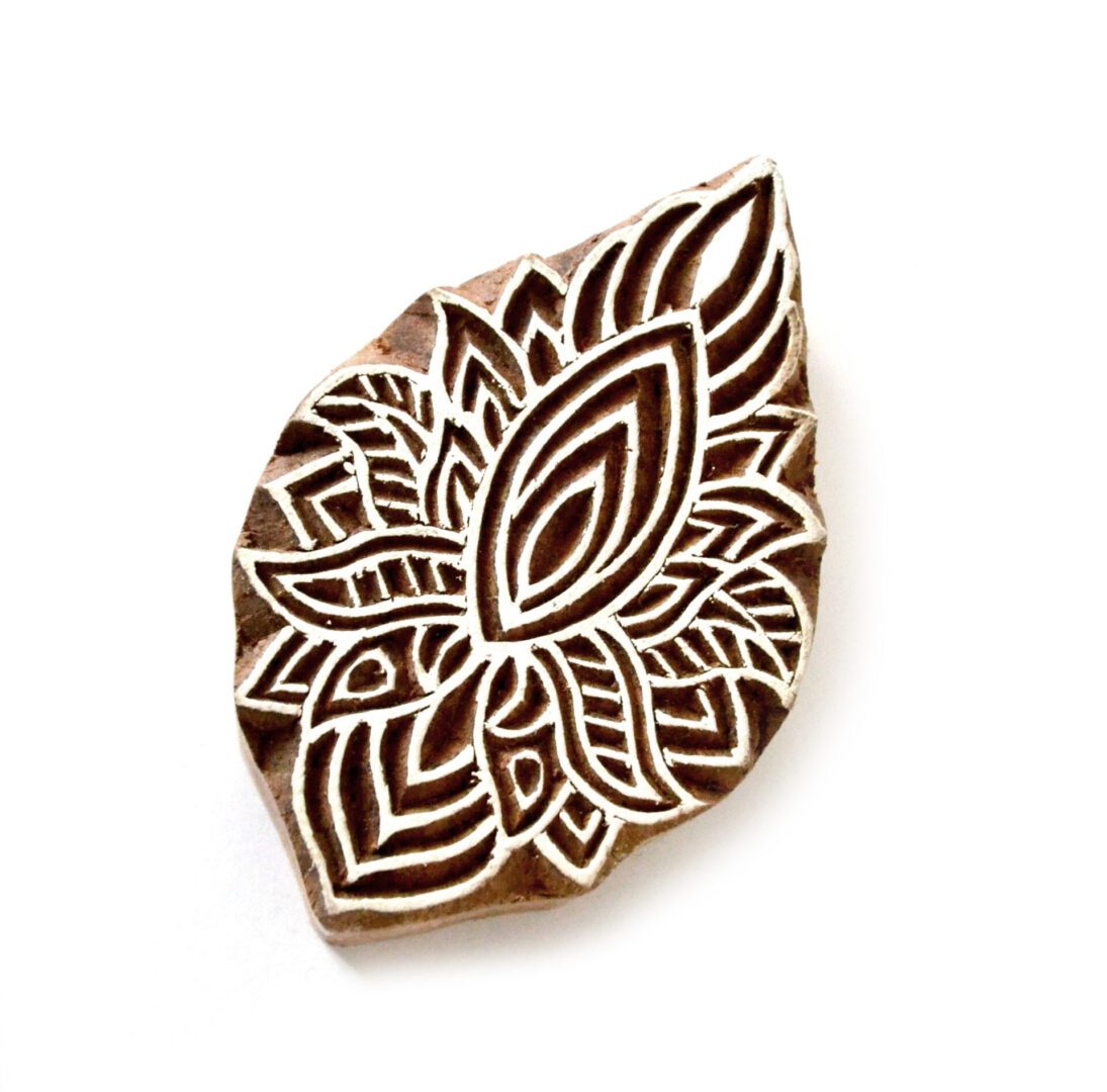 Dřevěné razítko - květinový ornament orient (8 cm)