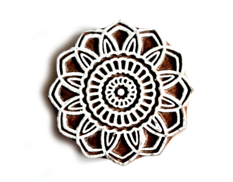 Dřevěné razítko - mandala sluníčko 2 (5 cm)