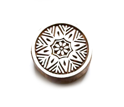 Dřevěné razítko - vločka v kolečku (5 cm)