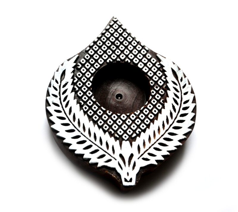 Dřevěné razítko - velká květina razítko/svícen (12 cm)
