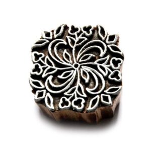Dřevěné razítko - květinový čtverec (4 cm)