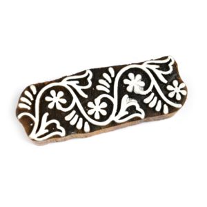 Dřevěné razítko - lemovka drobné kytičky (8 cm)