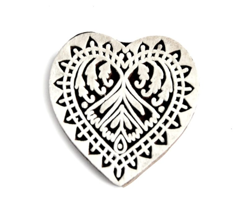 Dřevěné razítko - srdce perníkové (6 cm)