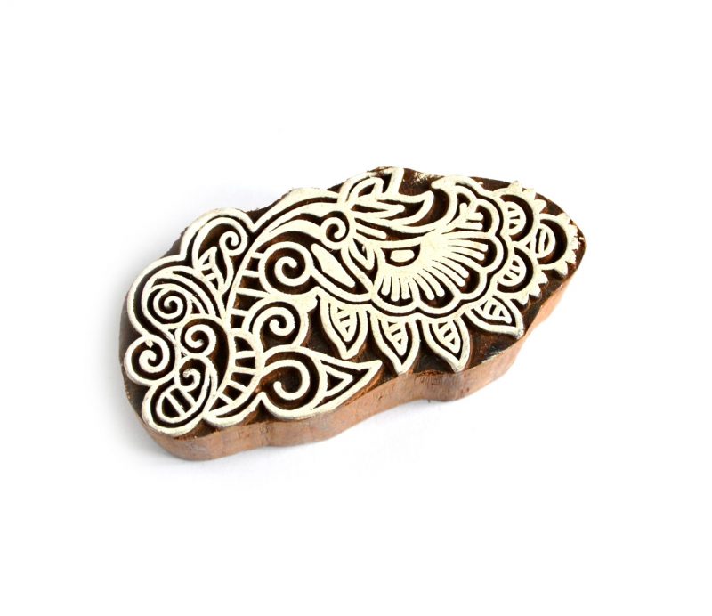 Dřevěné razítko - ornament lusky a krucánky (8 cm)