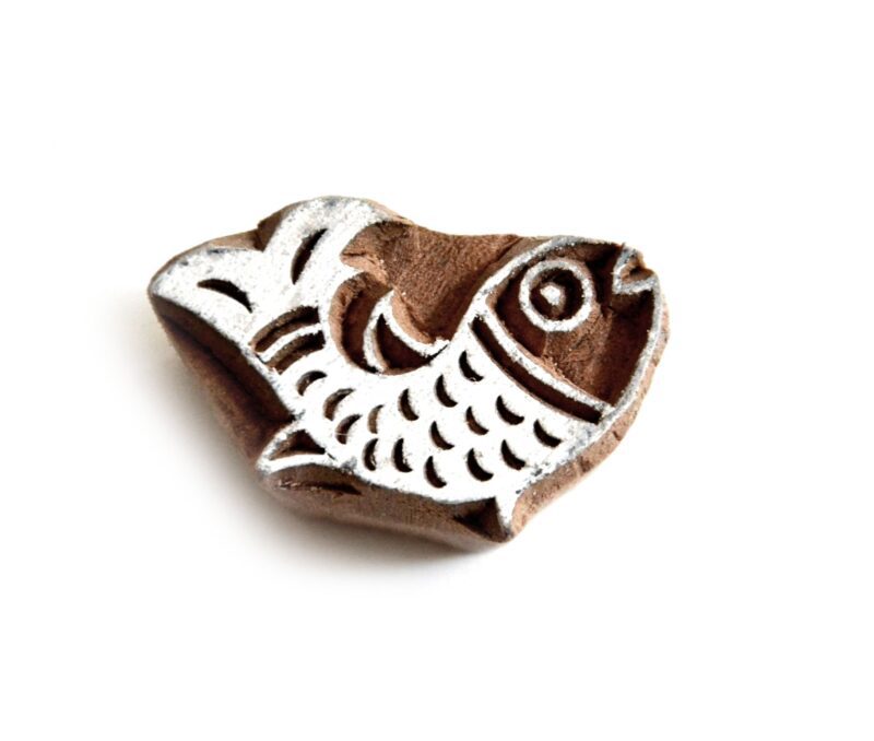 Dřevěné razítko - rybička okatá (4 cm)