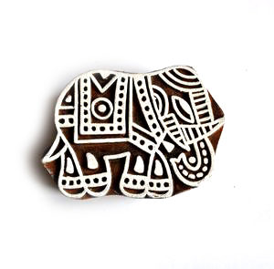 Dřevěné razítko - slon s dečkou (6 cm)