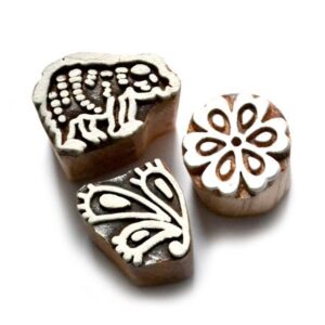 Dřevěná razítka - trojice s medvídkem (3 cm)