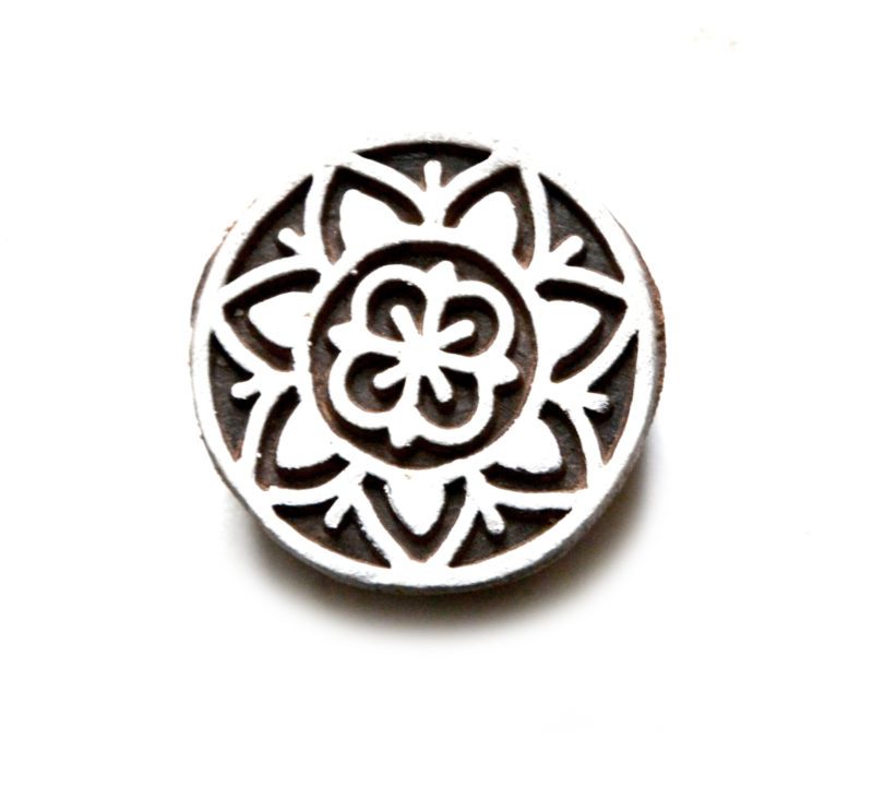 Dřevěná razítka - malá kulatá kytka II (3 cm)
