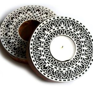 Dřevěné razítko - velká mandala razítko/svícen (10 cm)