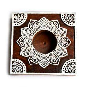 Dřevěné razítko - velký čtverec razítko/svícen (15 cm)
