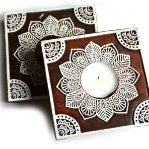 Dřevěné razítko - velký čtverec razítko/svícen (12 cm)